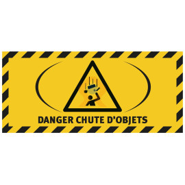 Signalétique au sol adhésif danger chute d'objets