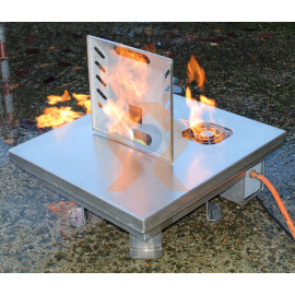 Générateur de flammes compact Module écran plat en utilisation