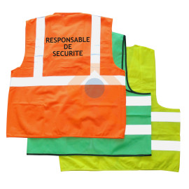 Gilets de sécurité haute visibilité impression au dos