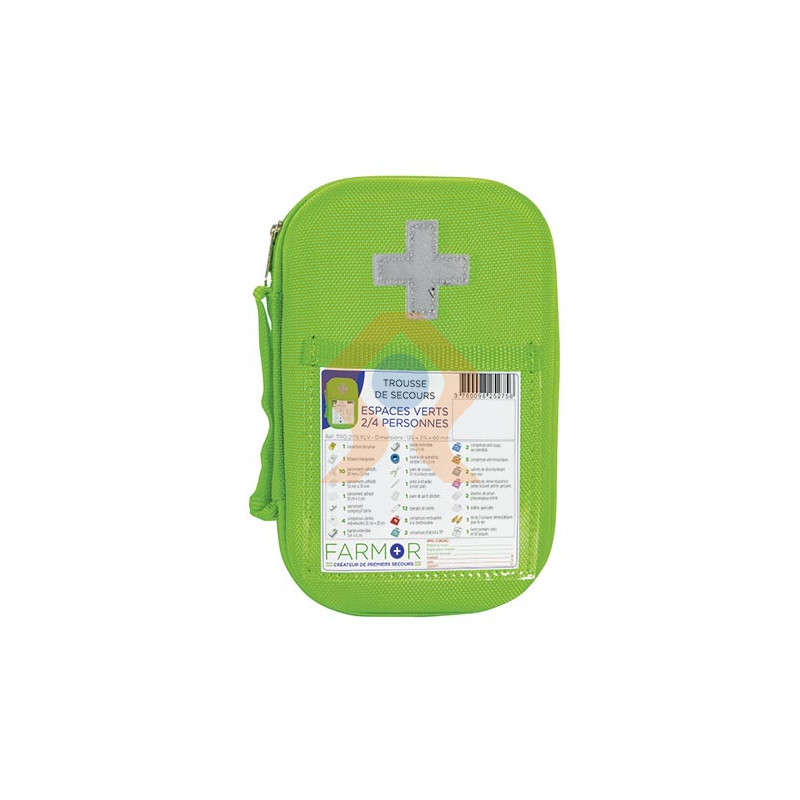 Trousse de secours Espaces verts fermée Rigide EVA vert fluo