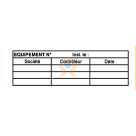Étiquettes autocollantes pour le contrôle du matériel.