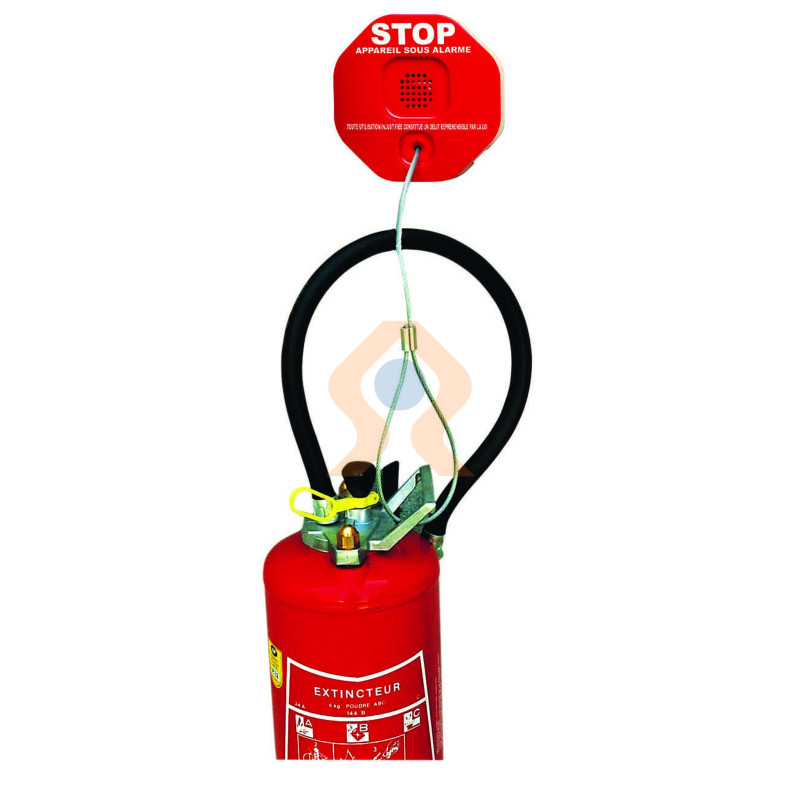 Alarme stop vol mise en situation avec extincteur