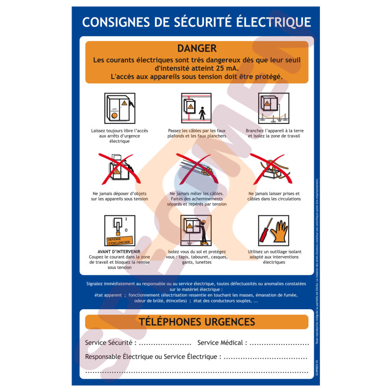 Consigne de sécurité électrique