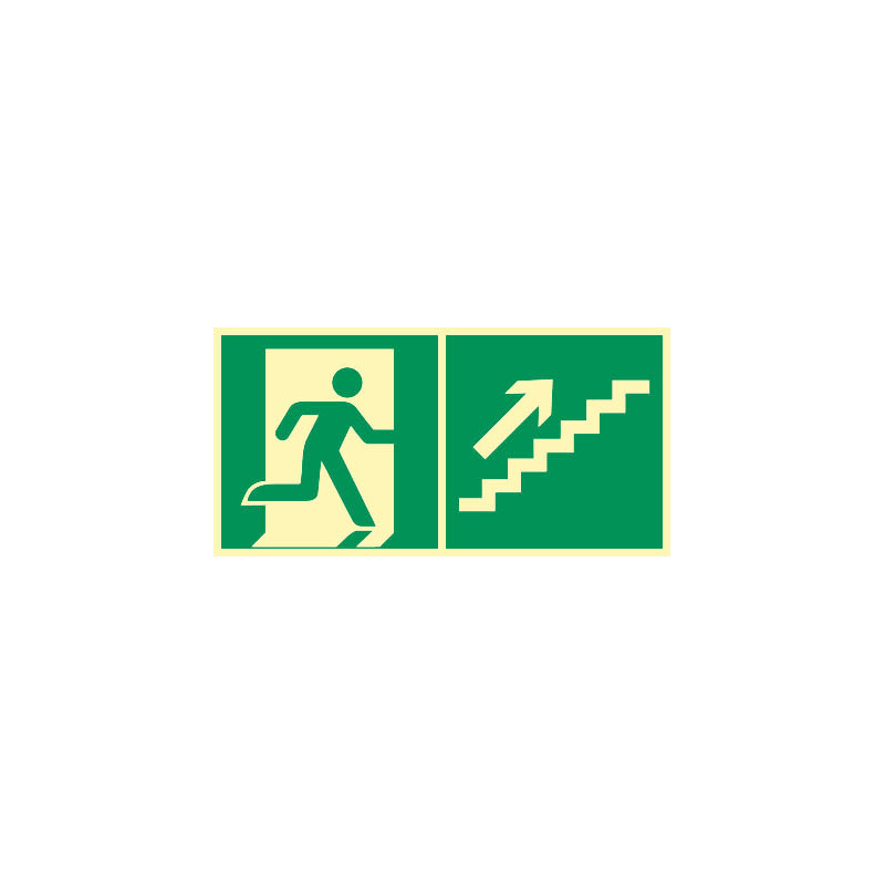 Evacuation escalier droit montant photoluminescent