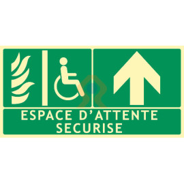 Espace d'attente sécurisé devant photoluminescent