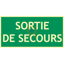 Evacuation sortie de secours photoluminescent