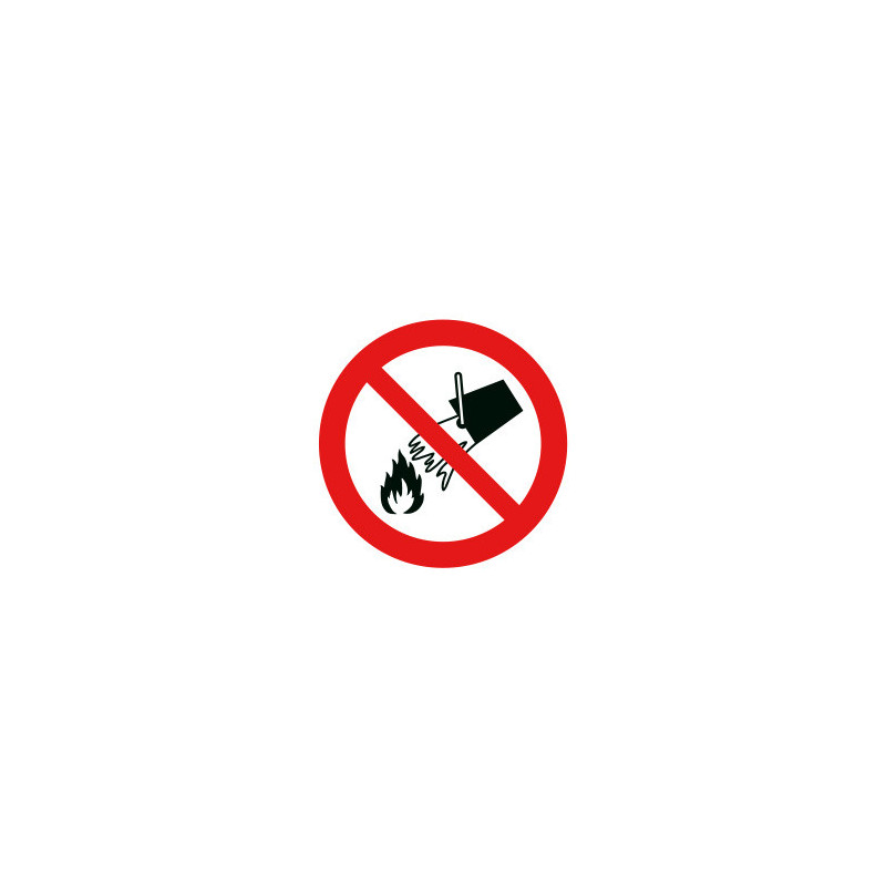 Pictogramme d'interdiction d'éteindre avec de l'eau