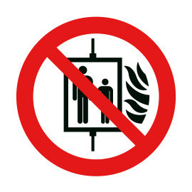 Picto interdiction d'utiliser l'ascenseur en cas d'incendie