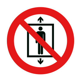 Pictogramme d'interdiction ne pas utiliser cet ascenseur