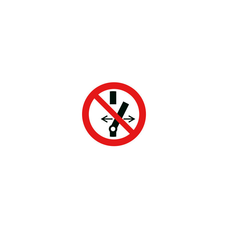 Pictogramme d'interdiction pas modifier l'interrupteur
