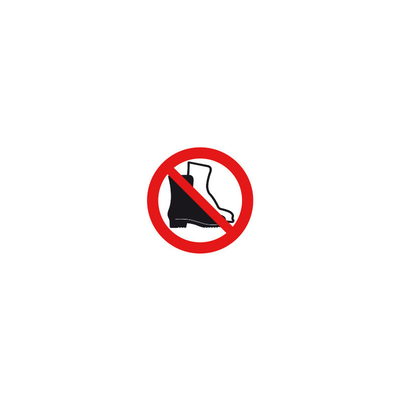 Pictogramme d'interdiction aux chaussures