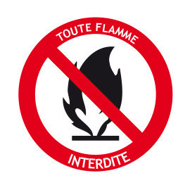 Pictogramme d'interdiction toute flamme interdite