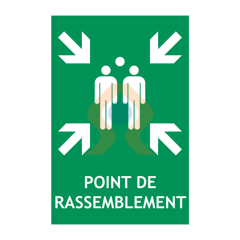 Panneau évacuation point de rassemblement