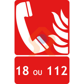Panneau incendie téléphone 18 ou 112