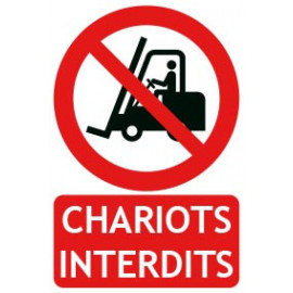 Panneau d'interdiction chariots interdits