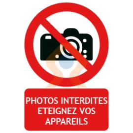 Panneau photos interdites eteignez vos appareils