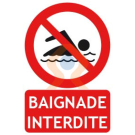 Panneau baignade interdite