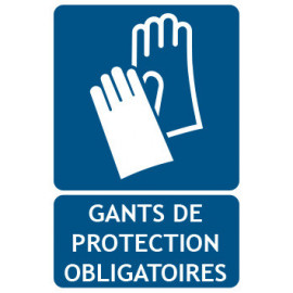 Panneau gants de protection obligatoire