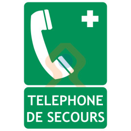 Panneau téléphone de secours avec picto