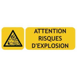 Panneaux danger attention risques d'explosion