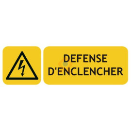 Panneaux de risque électrique défense d'enclencher