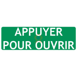 Panneau évacuation appuyer pour ouvrir