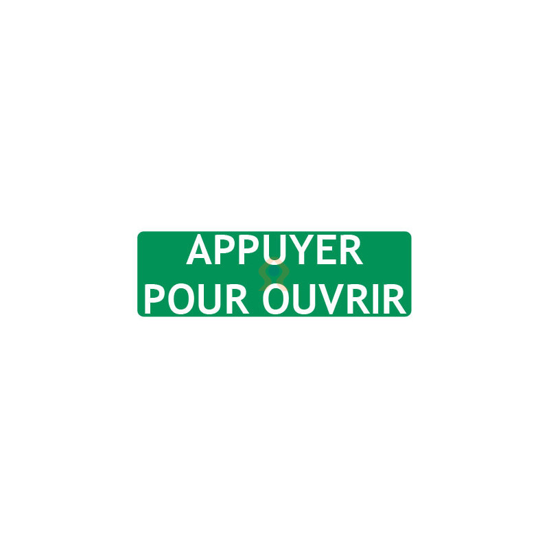 Panneau évacuation appuyer pour ouvrir