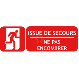 Panneau issue de secours ne pas encombrer avec picto