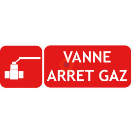 Panneau vanne arrêt gaz avec pictogramme