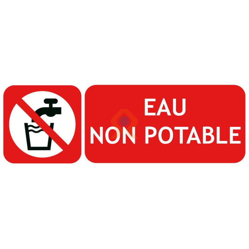 Panneau eau non potable avec picto