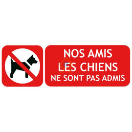 Panneau nos amis les chiens ne sont pas admis