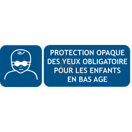 Panneau lunettes de protection opaque enfants obligatoire