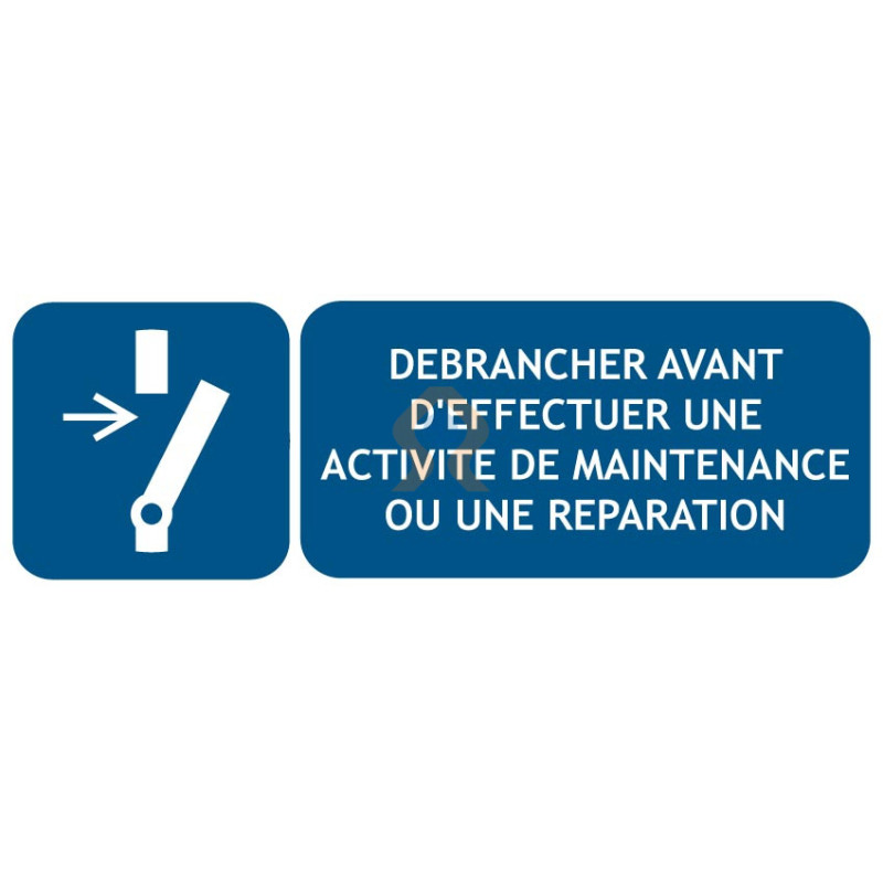 Panneau débrancher avant une maintenance