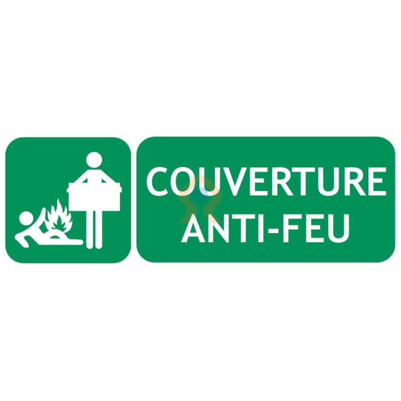 Panneau avec picto premiers secours couverture anti feu