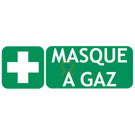 Panneau masque à gaz premiers secours