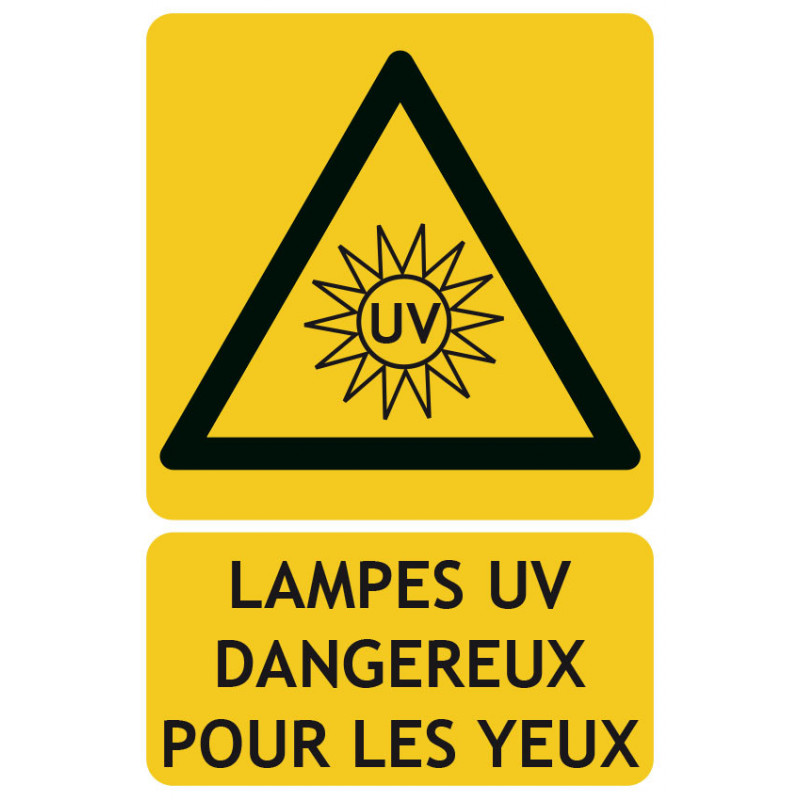 Panneaux de danger lampes UV dangereux