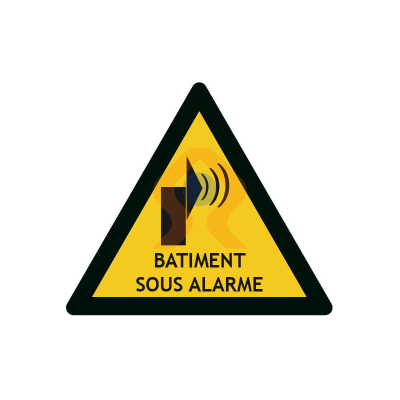 Pictogramme bâtiment sous alarme