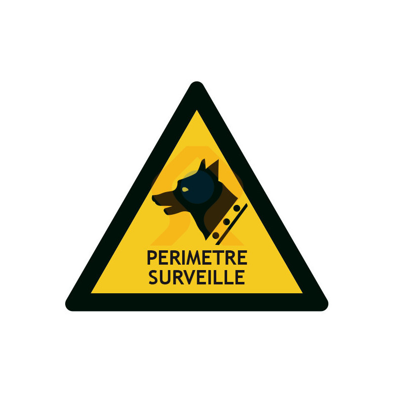 Pictogramme périmètre surveillé chien