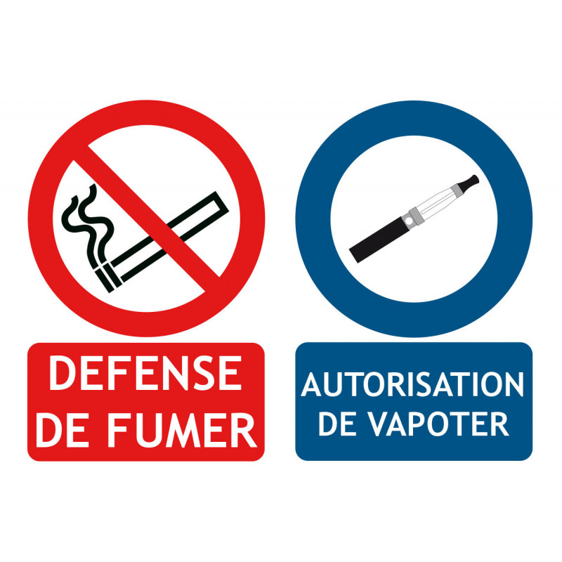 Panneau défense de fumer et autorisation de vapoter