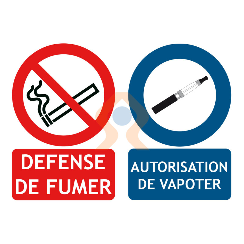 Panneau défense de fumer et autorisation de vapoter