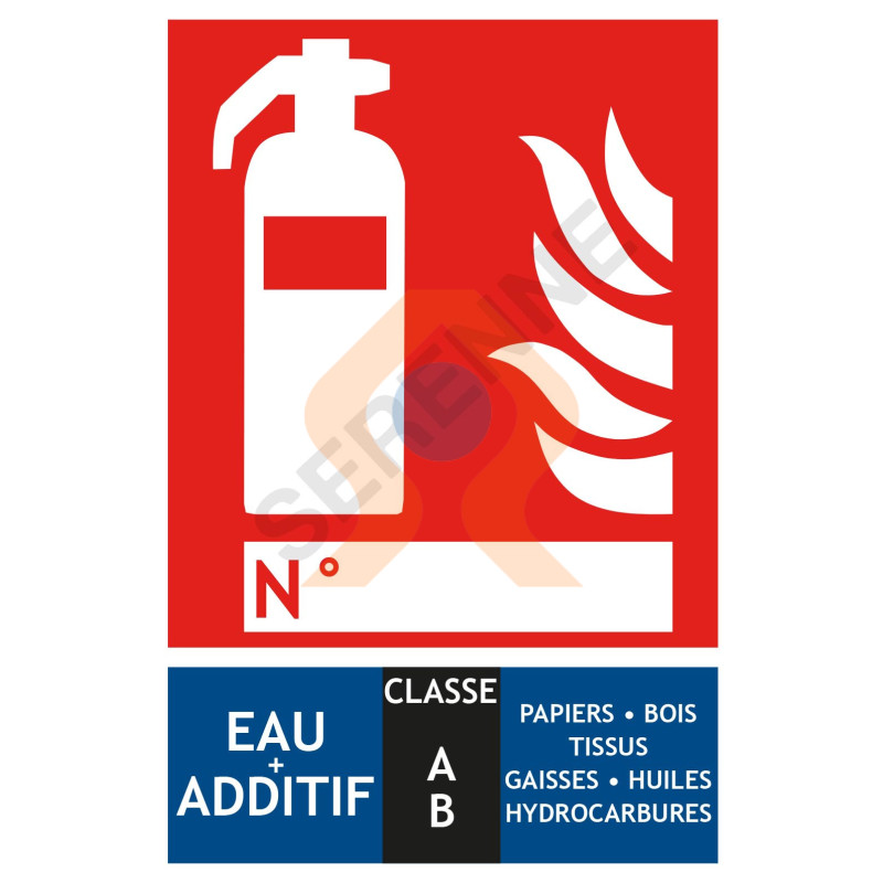 Panneau extincteur eau classe AB rectangulaire