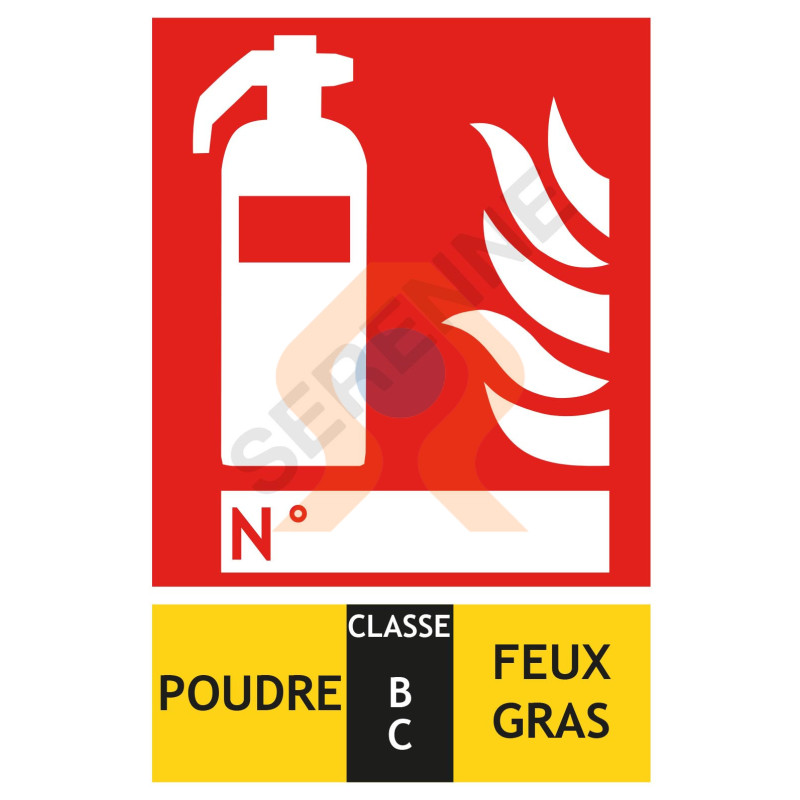 Panneau extincteur eau classe BC rectangulaire