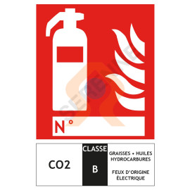 Panneau extincteur eau classe B rectangulaire