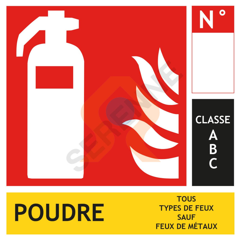 Panneau extincteur eau classe ABC carré Panneau extincteur eau classe ABC carré