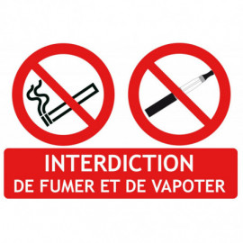 Panneau interdiction de fumer et de vapoter