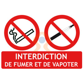 Panneau interdiction de fumer et de vapoter