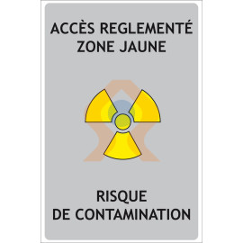 Panneau risque d'irradiation zone jaune