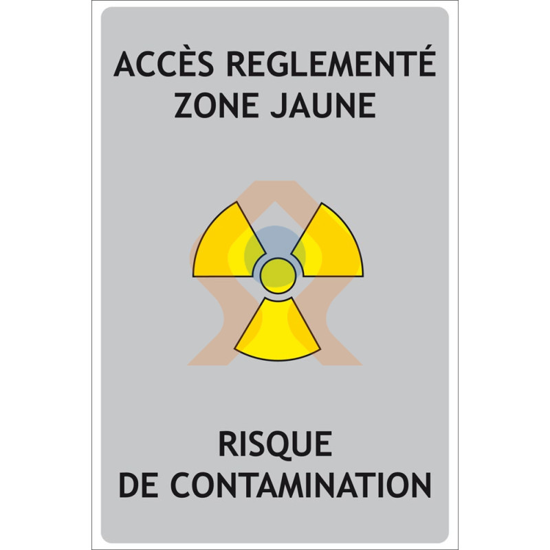 Panneau risque d'irradiation zone jaune