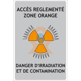 Panneau risque d'irradiation zone orange