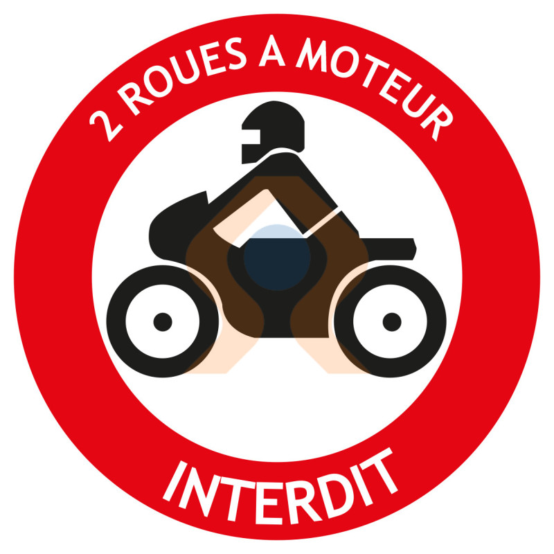 Signalétique, MOTO INTERDITE, Autocollant Imprimé